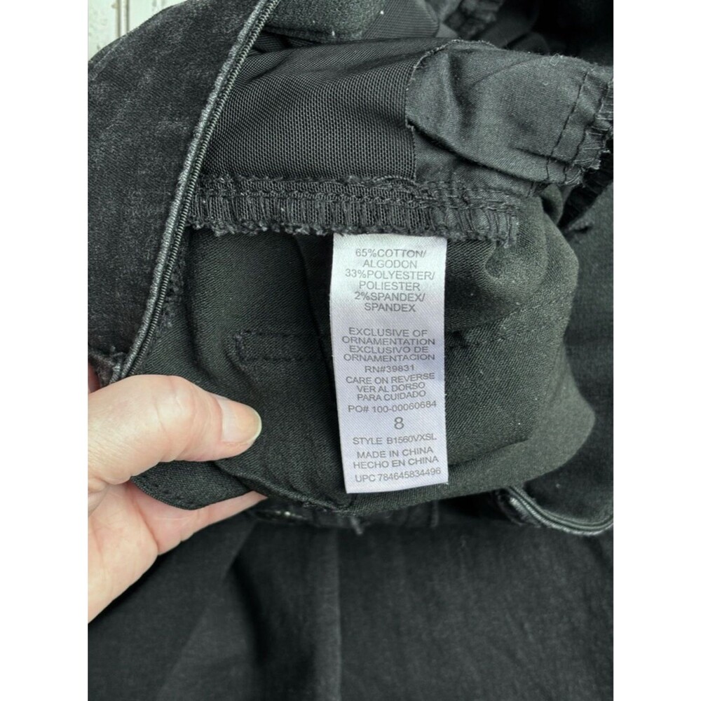 Democracy Ab Solution Black Coated Jeans Size 8 Slim Straight Stretch Mid Rise - Picture 10 of 10